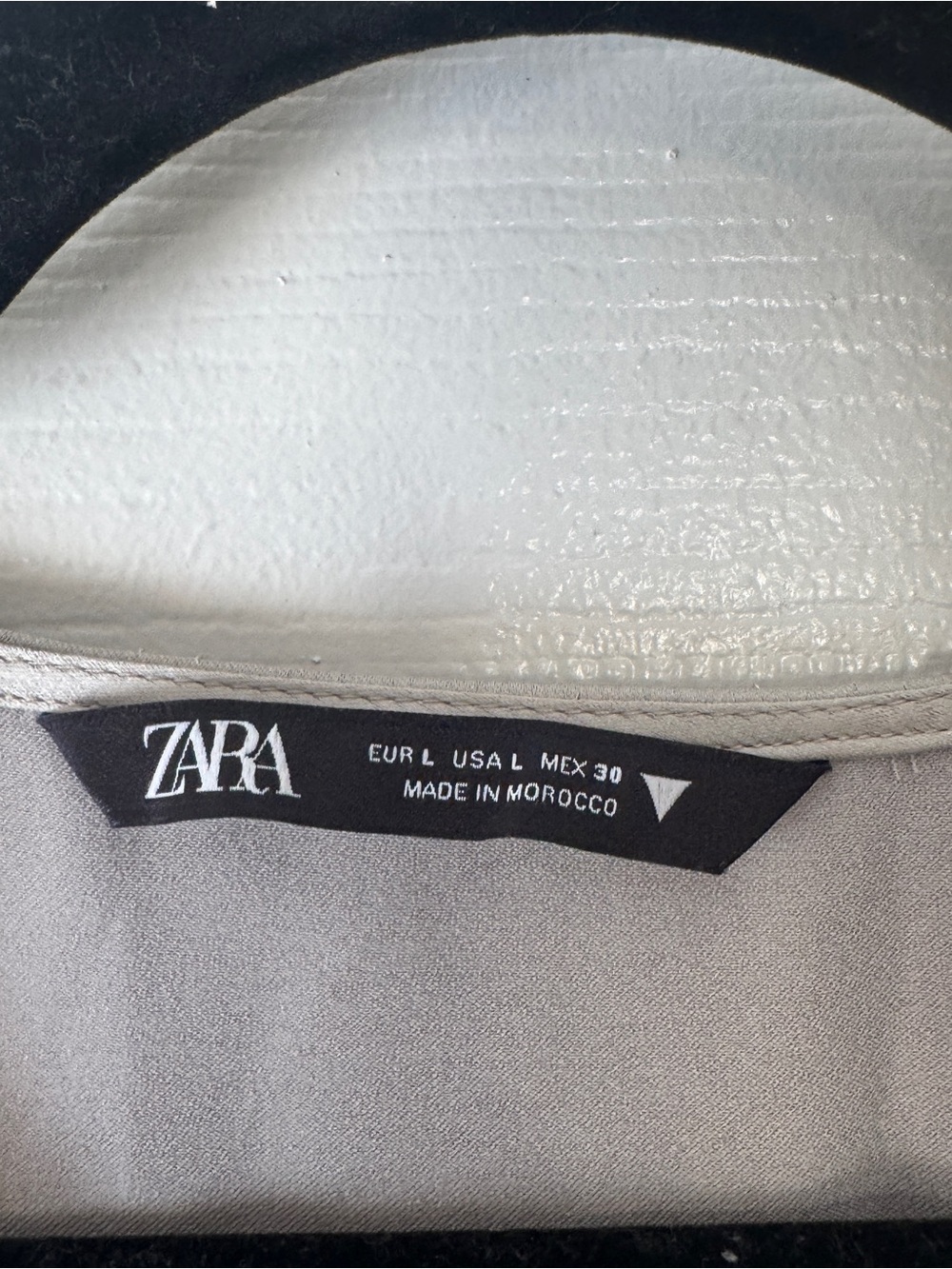 Zara Satin Faux Wrap Mini Dress in Silver Gray, Large - Picture 3 of 7